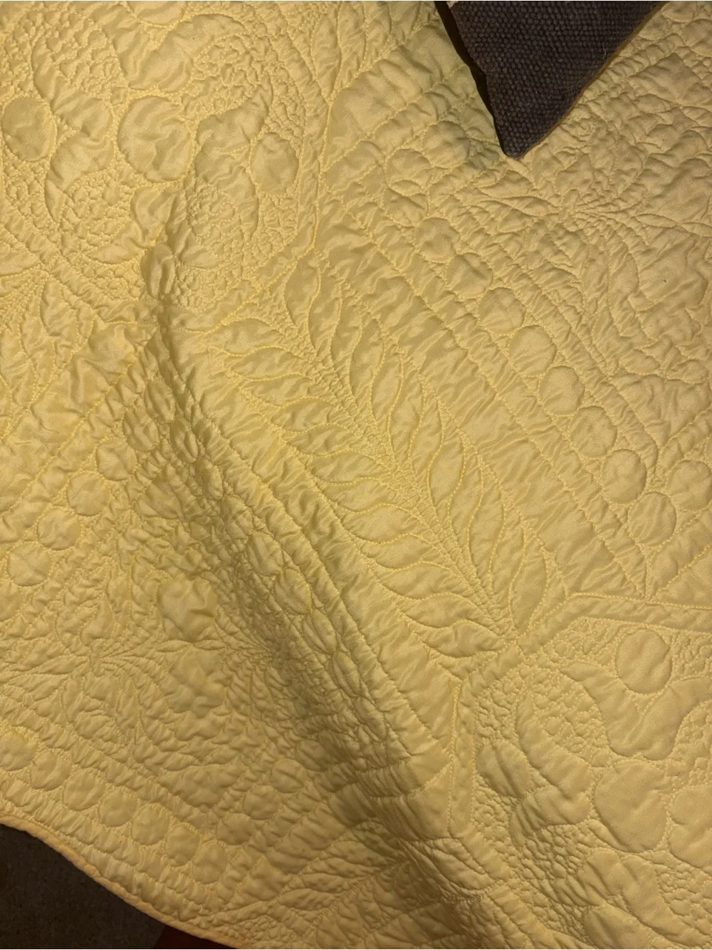 Yellow Quilted Bedspread - Classic Cotton Coverlet